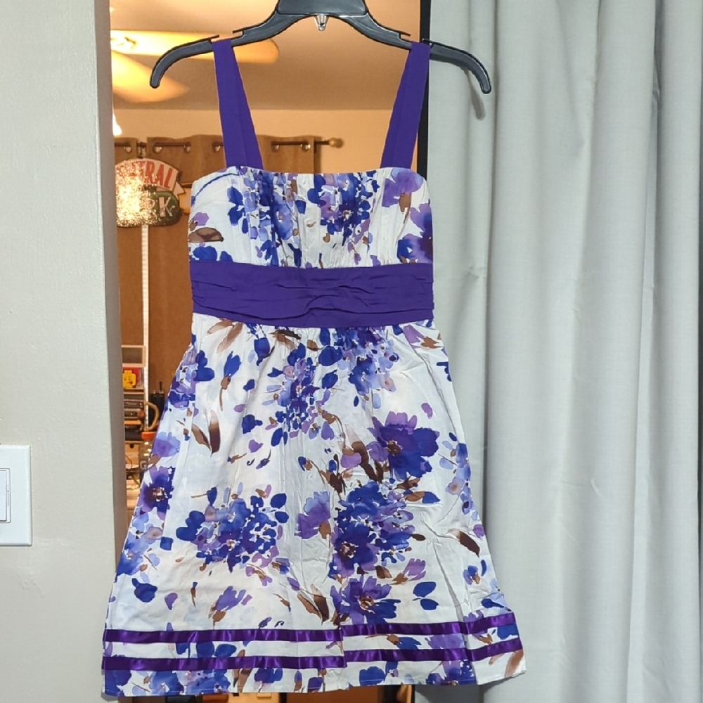 Taboo Purple and White Floral Kids Dress